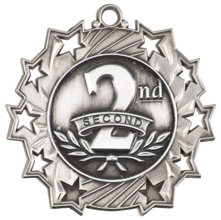2nd Place Ten Star Medal, 2-1/4" 2