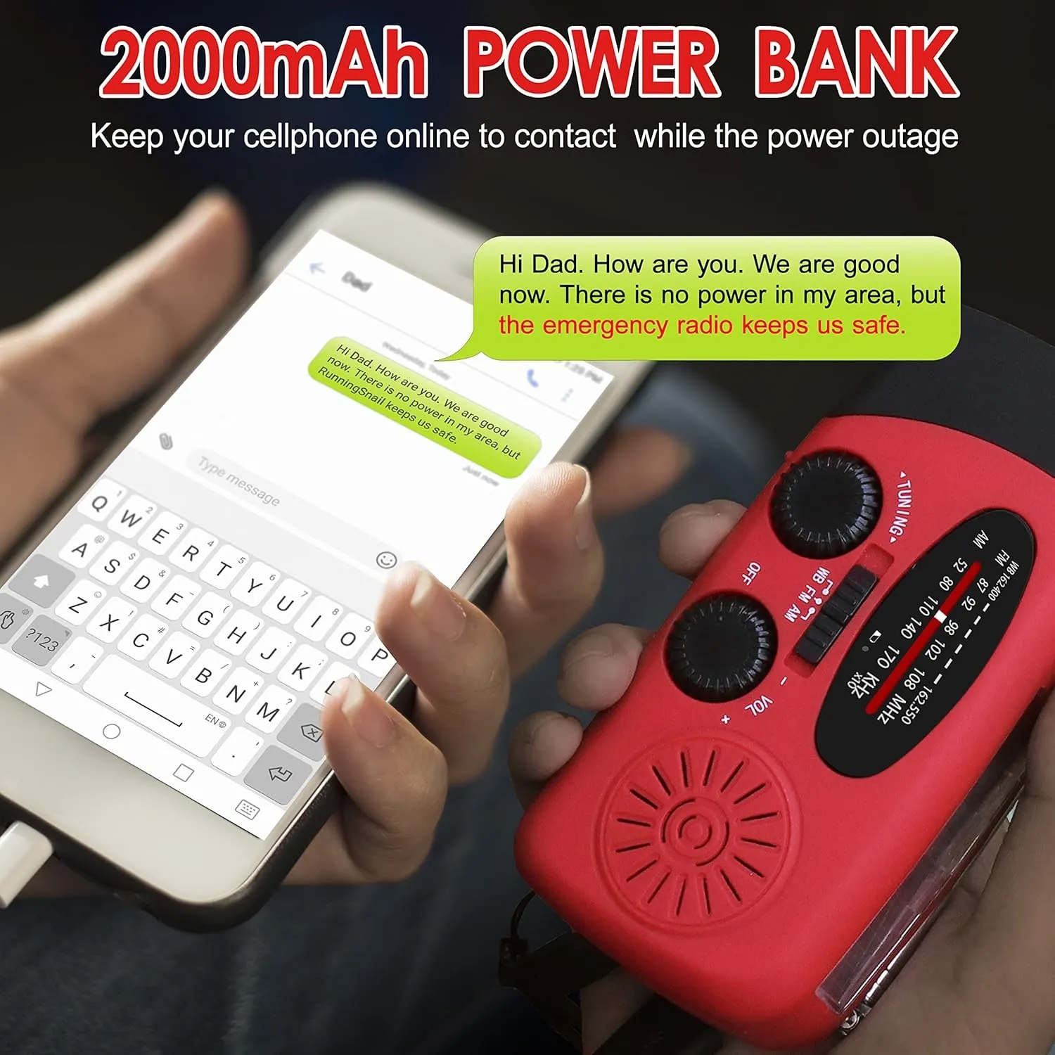 New SOS Emergency Solar Hand Crank Radio Power Bank 2