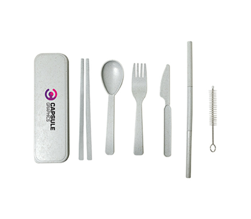 7-in-1 Eco-friendly Wheat Fiber Cutlery Set 1