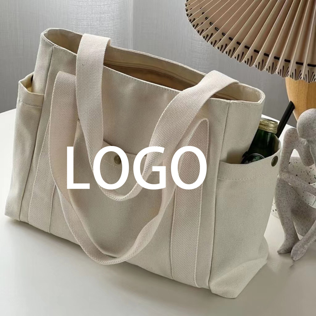 Canvas Shoulder Tote Bag, custom tote bag with logo imprint 1