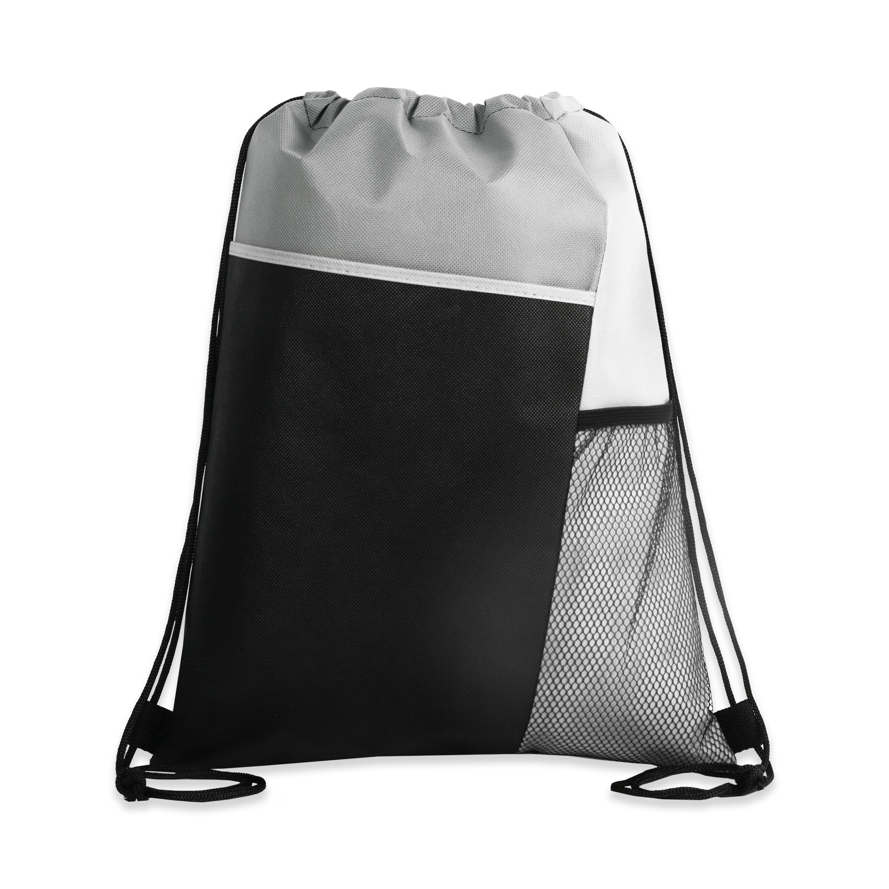 Tri-Colored Mesh Pocket Drawstring Backpack 24