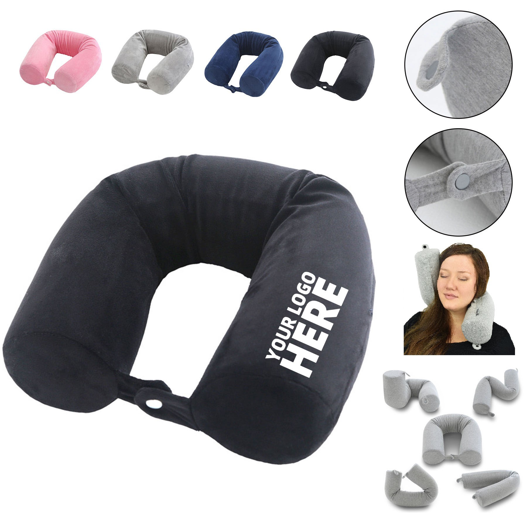 Bendable Memory Foam Travel Pillow