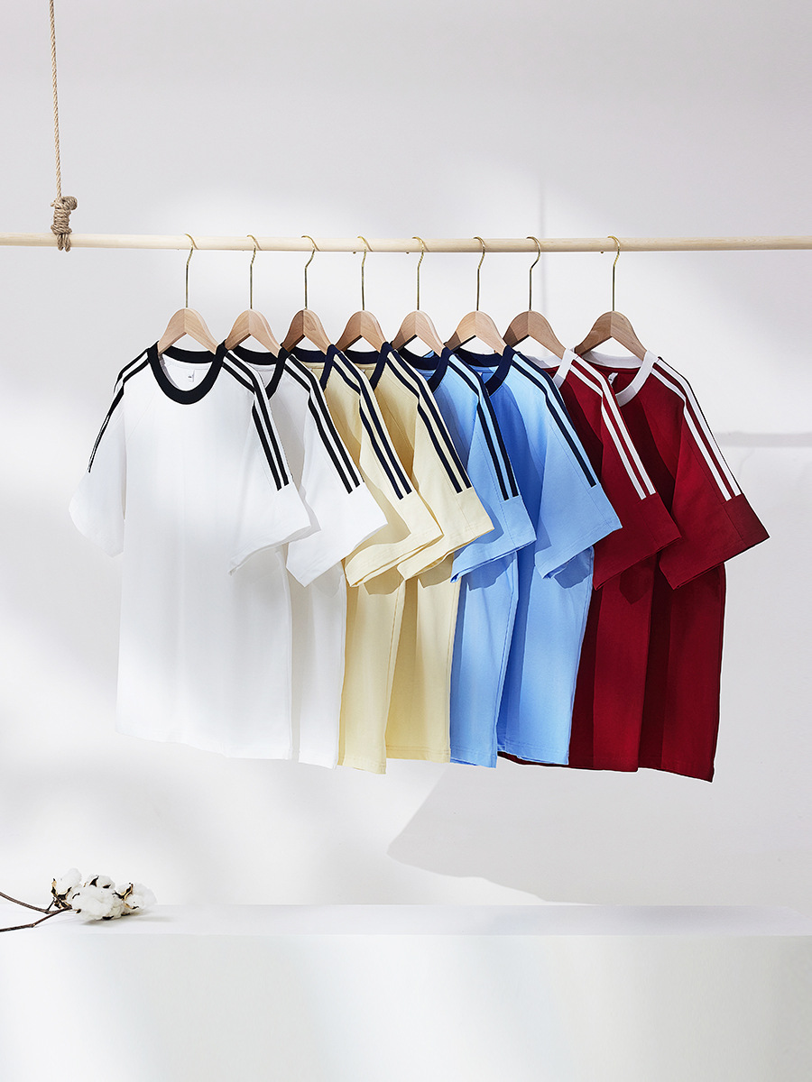 220g classic American three-bar pure cotton T-shirt 2
