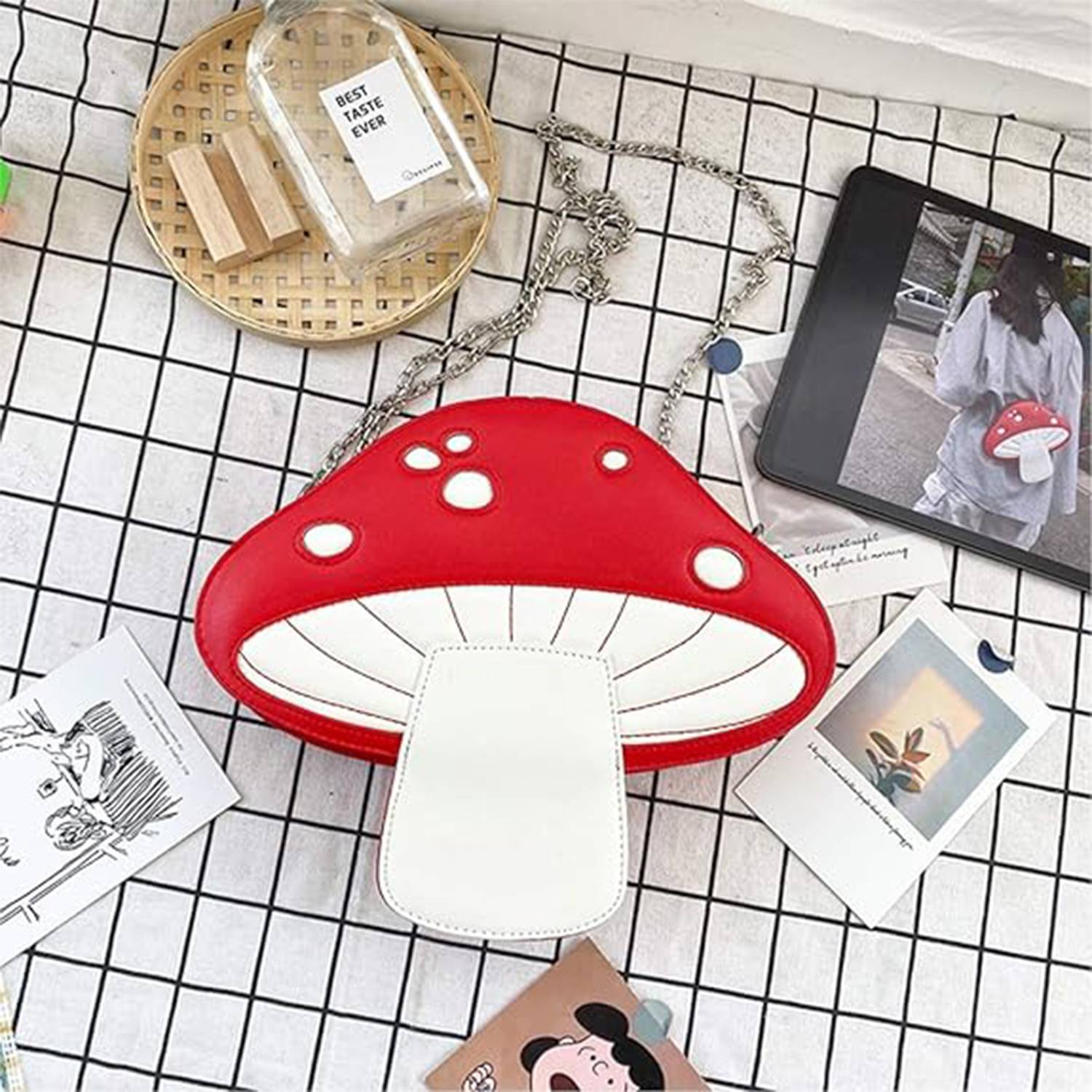 Youngy Women Mushroom Shape PU Leather Shoulder Bag 6