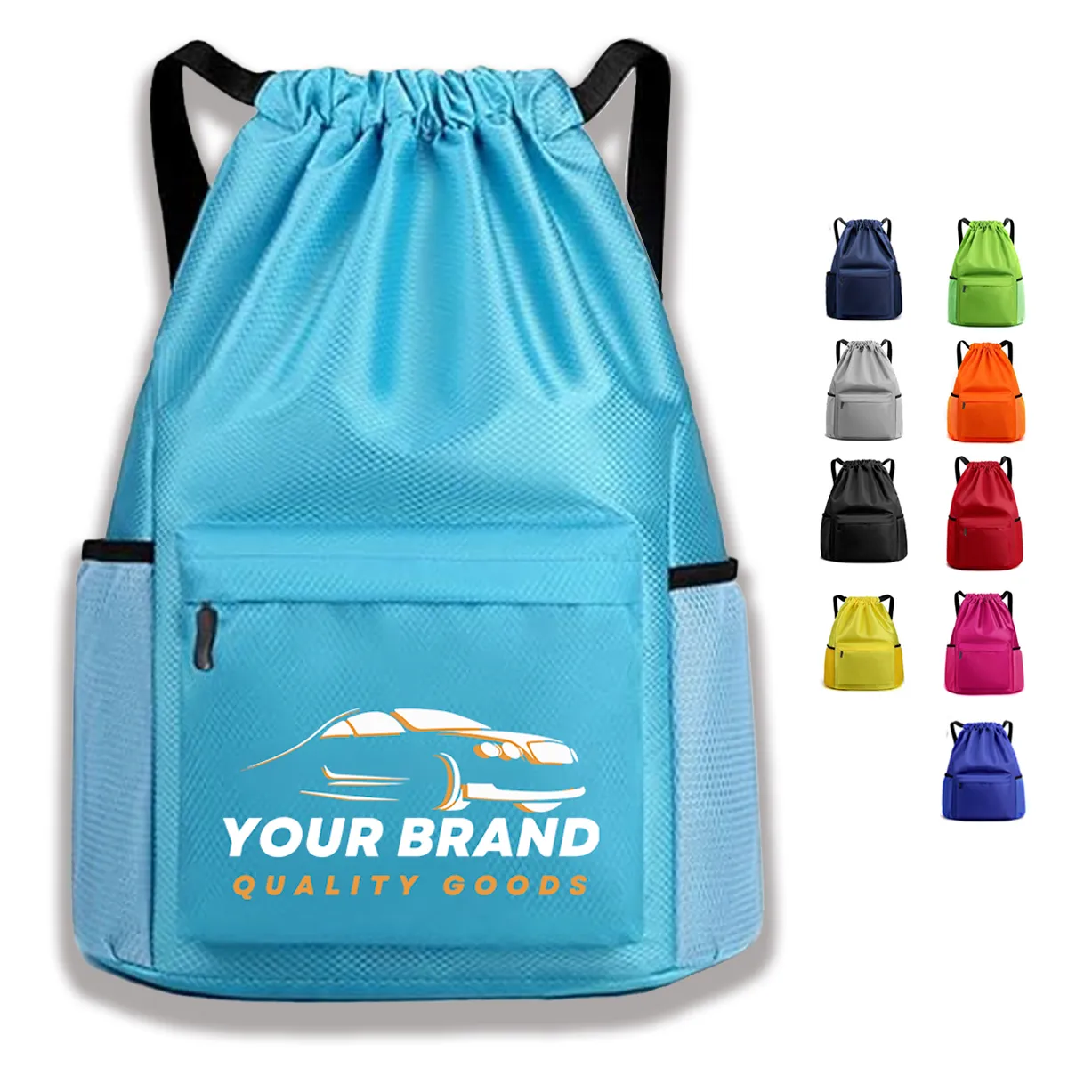 Oxford Large Capacity Waterproof Drawstring Gym Backpack 6