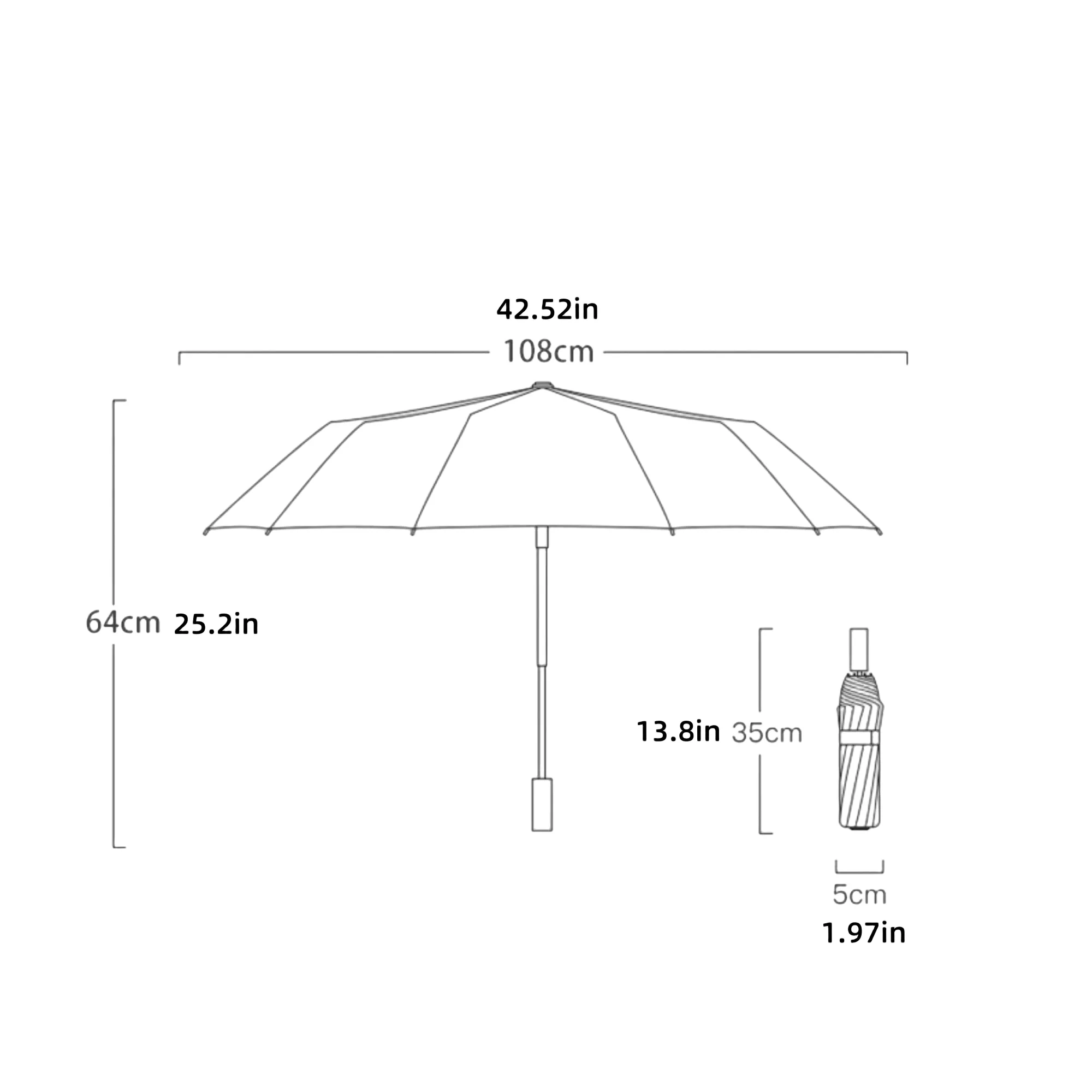 16 - Rib Wooden - Handle Auto Open All - Weather Umbrella 11