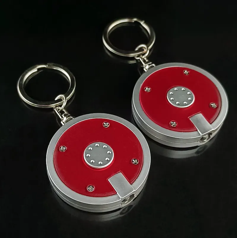 Deluxe coaster shape round mini flashlight keychain 4