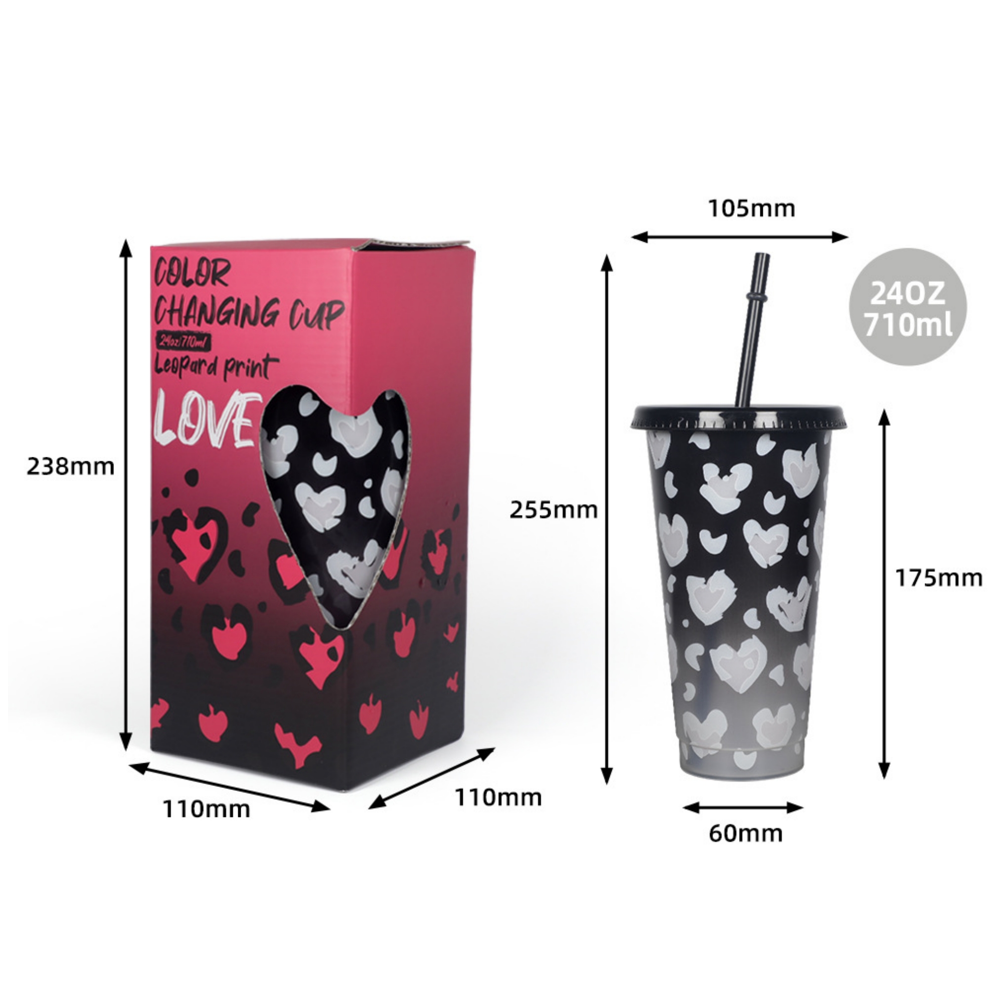 2 Pack Valentine's Day Color Changing Cups 6