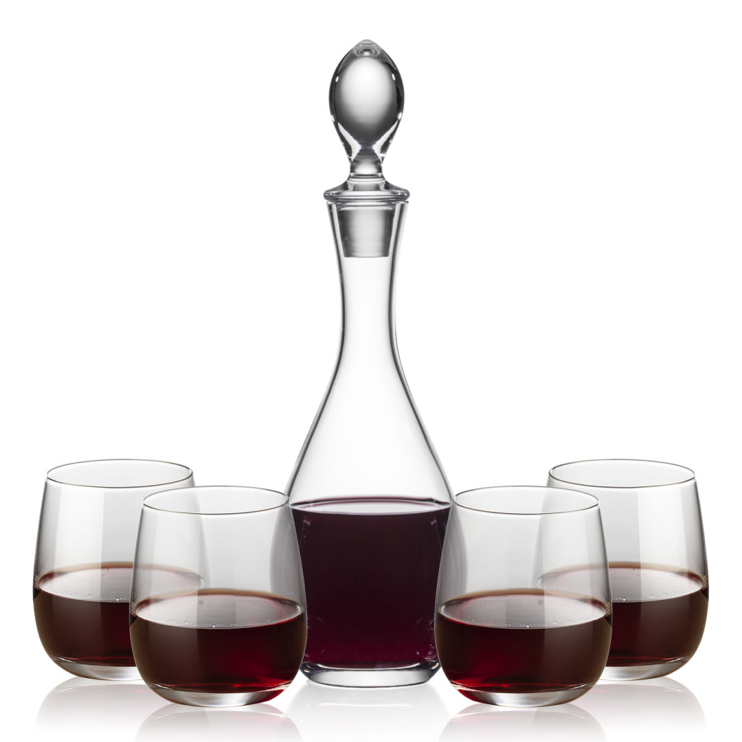 Malvern Decanter & Crestview Stemless Wine 6