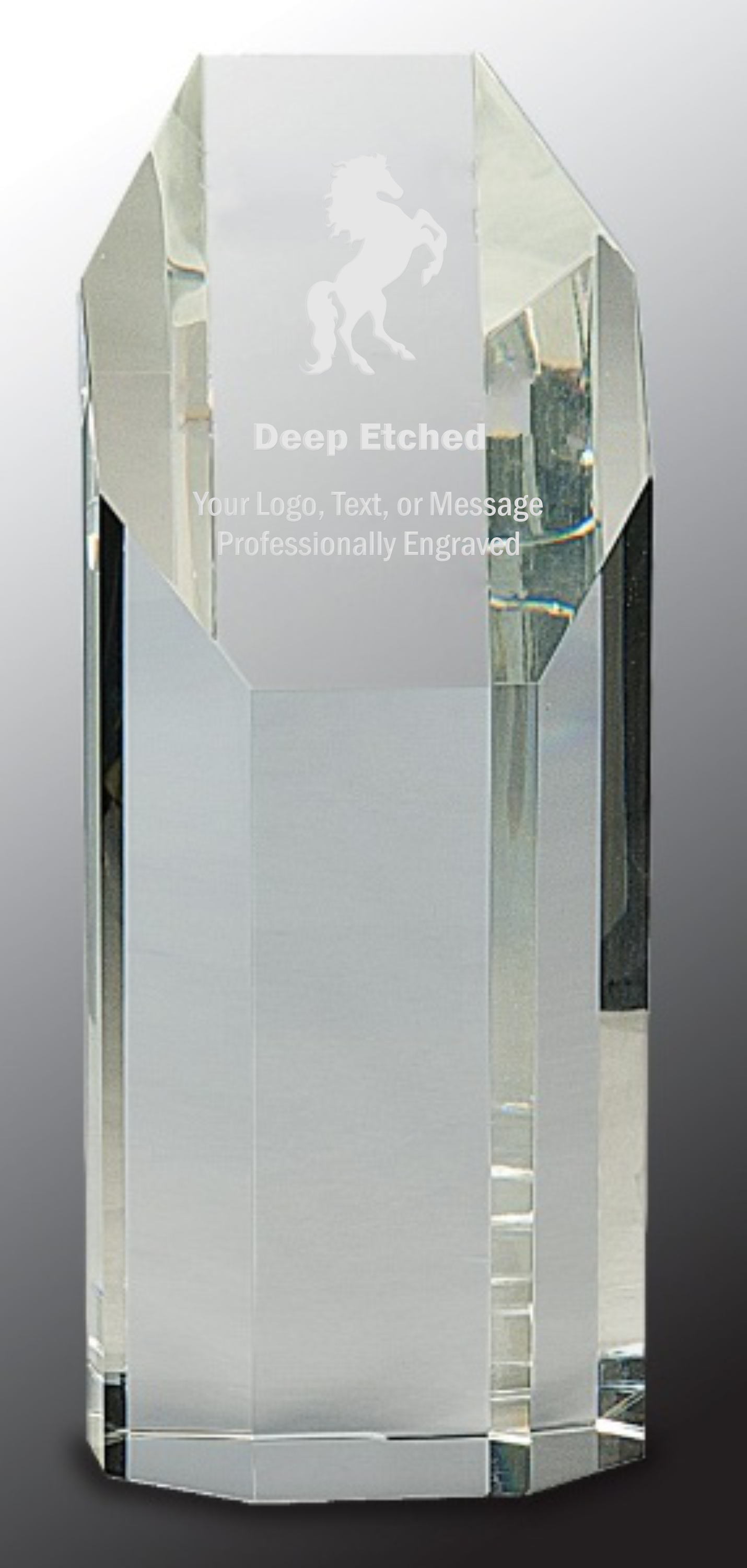 8" Clear Crystal Octagon Tower Award