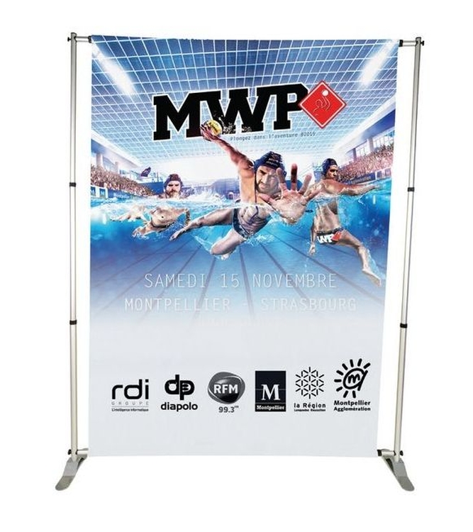 8'x8' Double-Sided Adjustable Banner Wall Display-Fabric Only 1