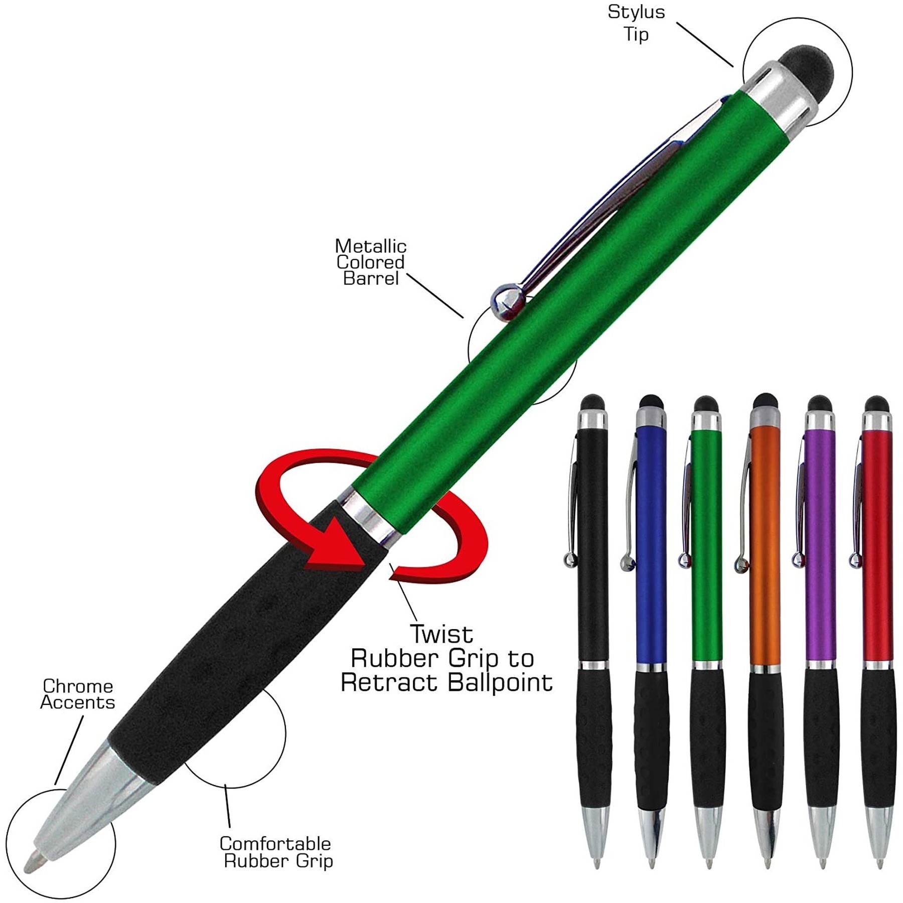 2 In 1 Capacitive Touch Screen Stylus Pens With Ballpoint 6