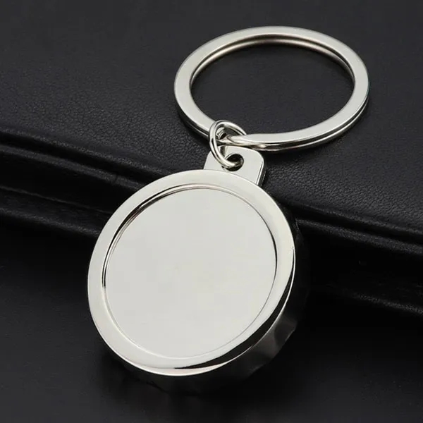 Metal Round Beer Bottle Cap Opener with Keychain 2