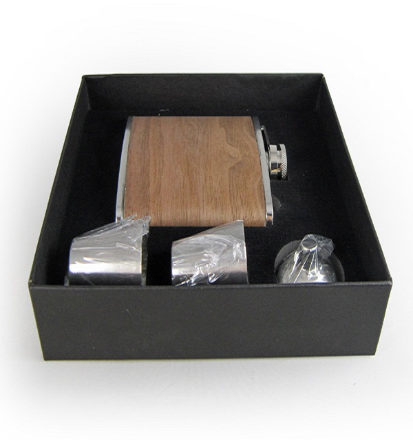 Stainless Steel Hip Flask Gift Set 6oz 4