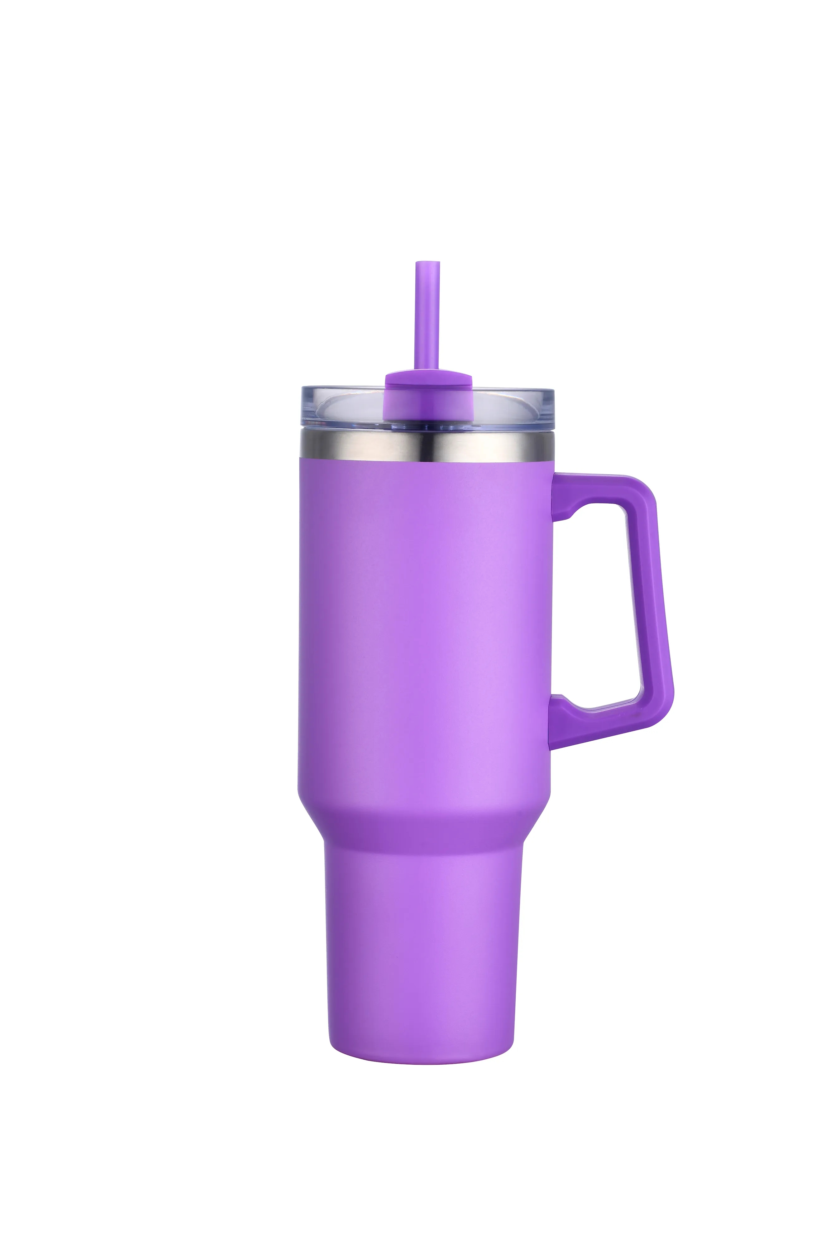 40oz Stainless Travel Mug w/ Handle and Straw 37