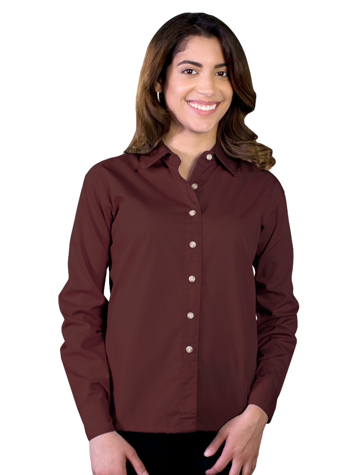 Blue Generation - Women's Pocketless Long Sleeve Superblend Poplin Shirt 95