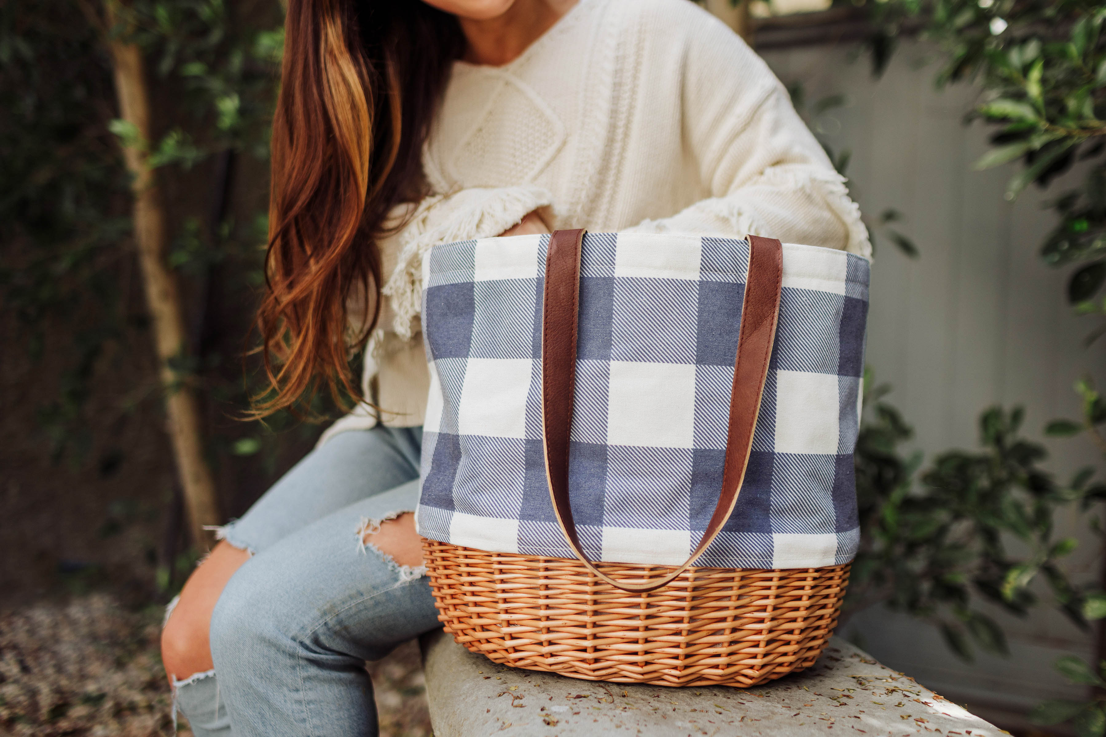 Coronado Canvas and Willow Basket Tote 17