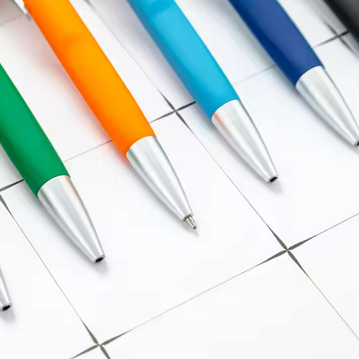 Colorful Ballpoint Pens with Silver Trim 3