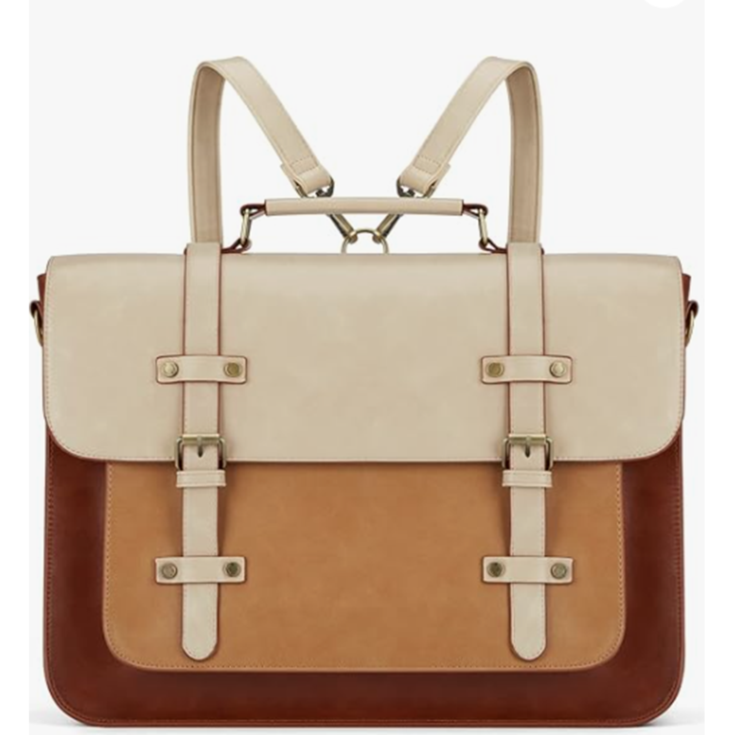 Large Capacity PU Leather Laptop Bag Backpack 6
