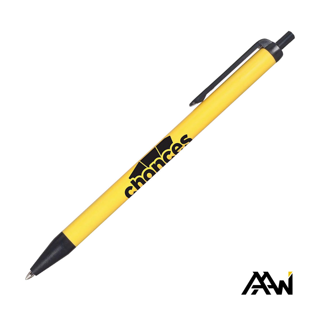 Value Slim Pen w/Glossy Colored Barrel - Matte Black Accent 14