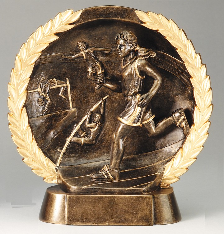 Track Female High Relief Circular Plate Award 2