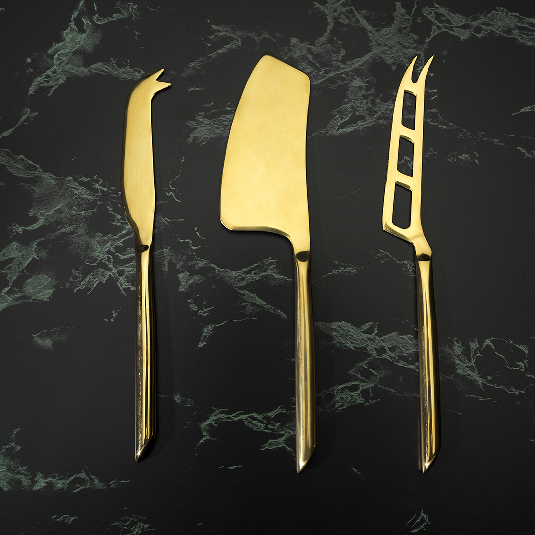 Viski® Gold Cheese Knives 1