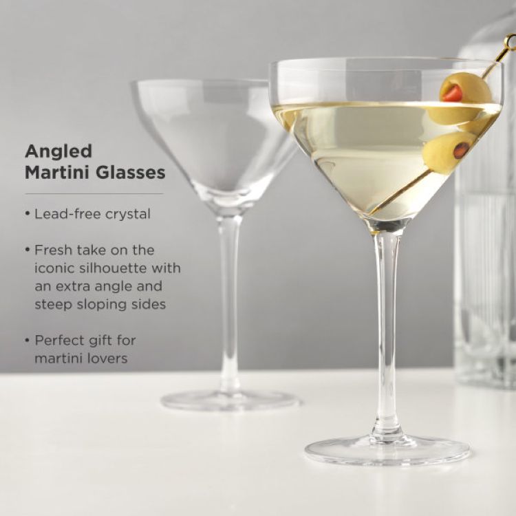 Viski® Raye Angled Martini Glass, set of 2 3