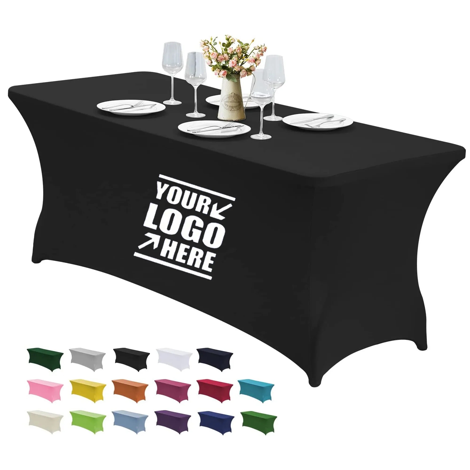 Premium 6FT Rectangular Fitted Stretch Table Cover 2