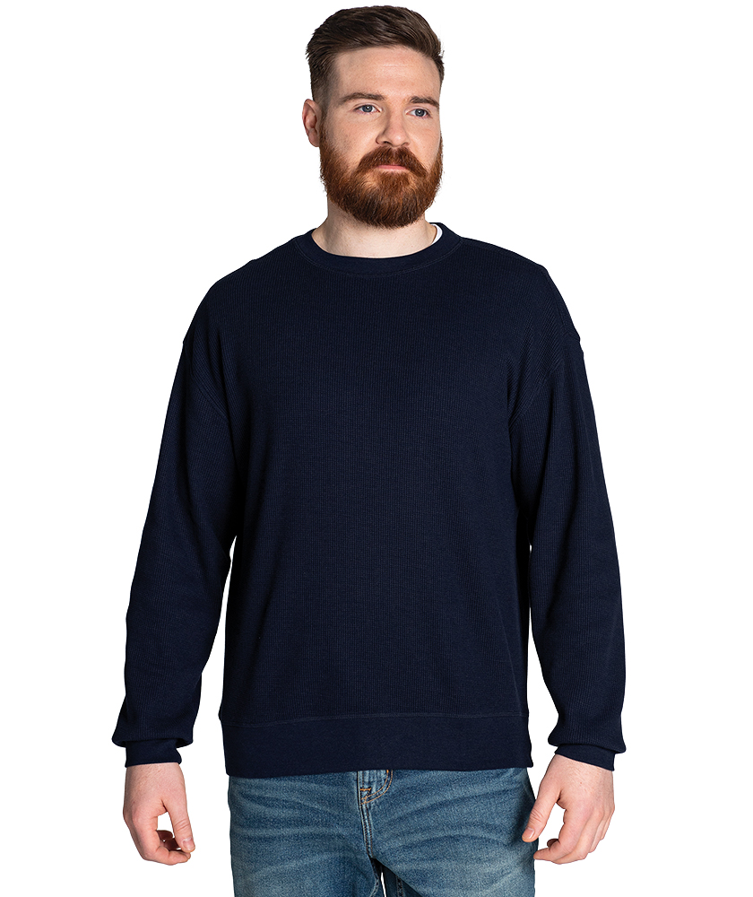 Lightweight Waffle Crew Neck Sweatshirt