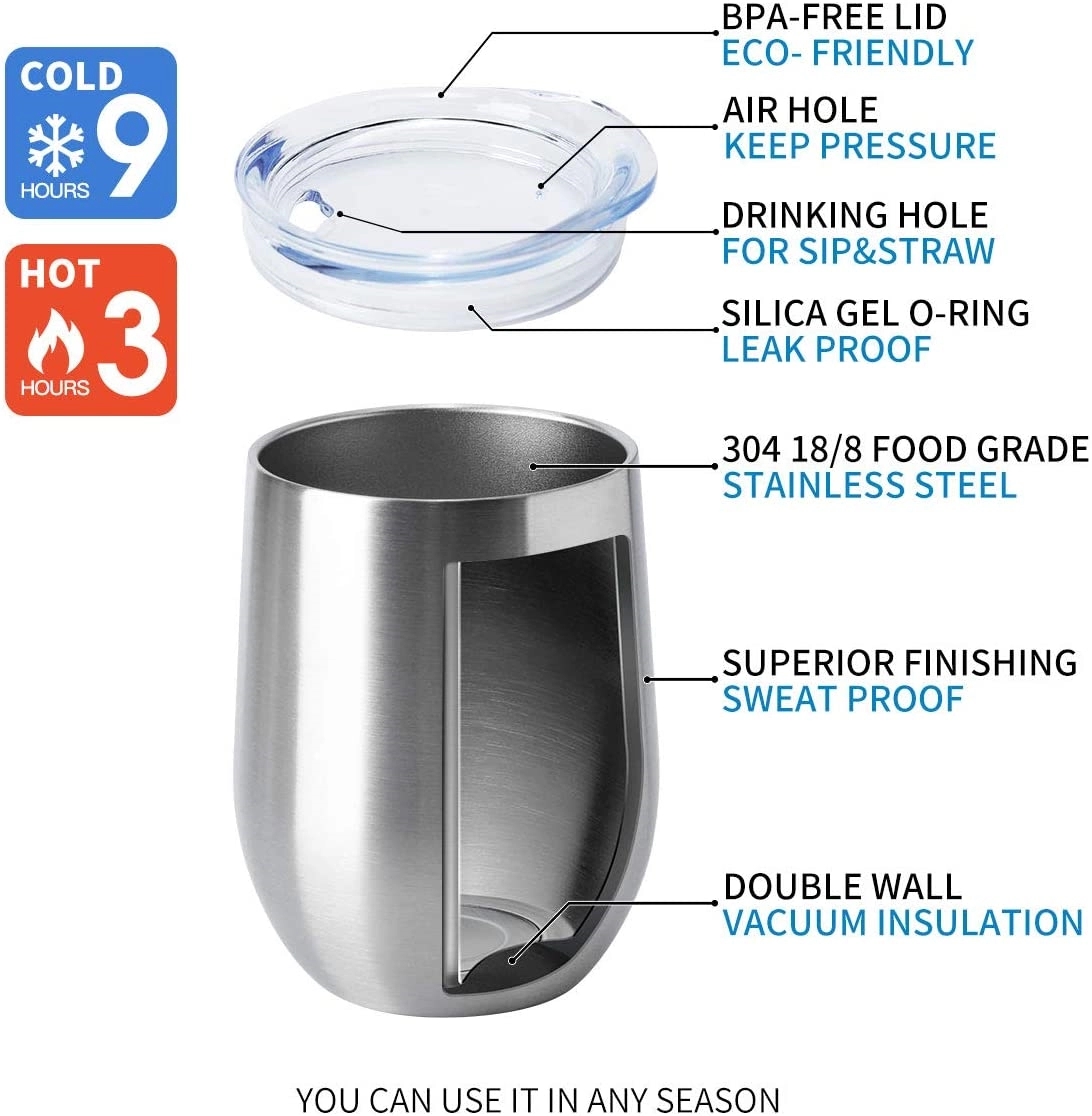 12 Oz. Double Wall Insulated Travel Tumbler w/Clear Lid 1