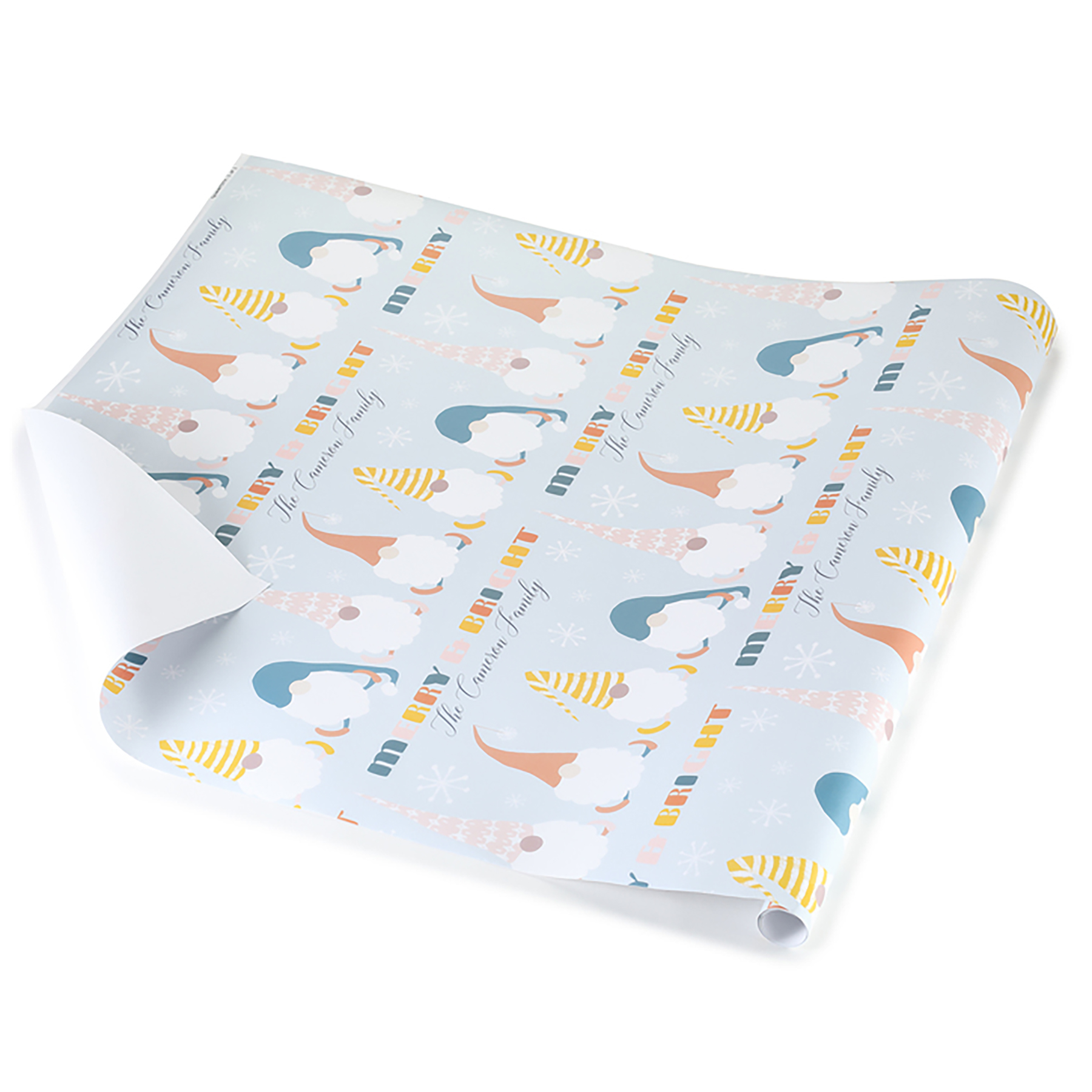 Merry Gnomes Personalized Wrapping Paper Roll 6