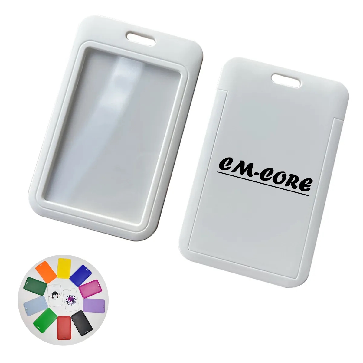 Sliding ID Badge Holder Hard Plastic Work Sleeve 2