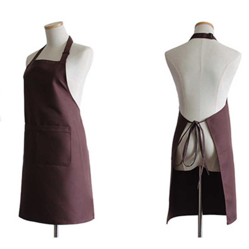 Adjustable Bib Waterdrop Resistant Kitchen Aprons w/ 2 Pocke 2
