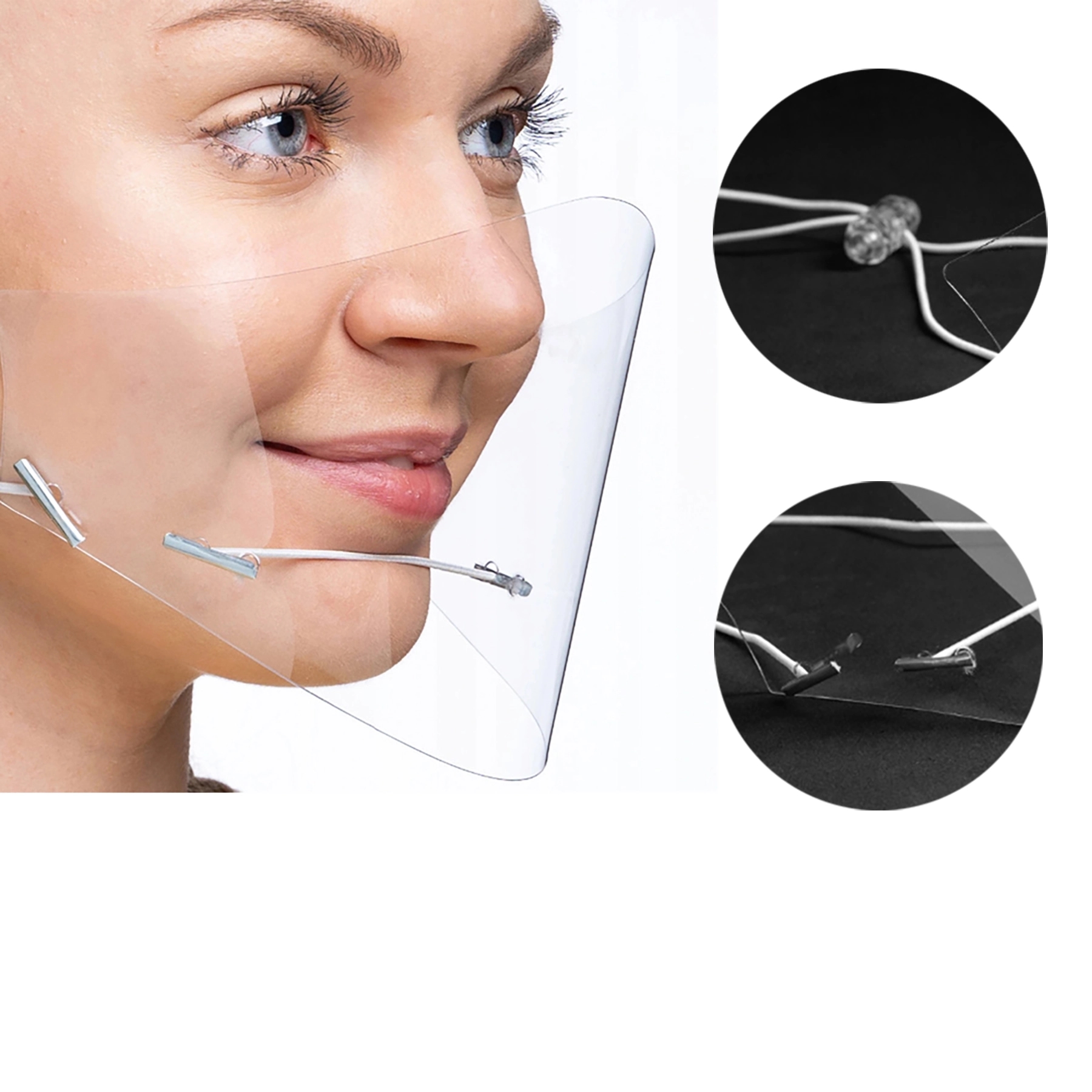 Transparent Open Face Mouth Shields for Food Services 10