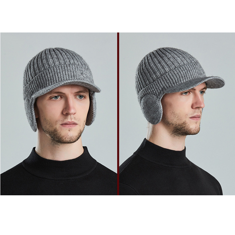 Knit Beanie Winter Fleece Lined Skull Cap w/ Ear Flaps 10