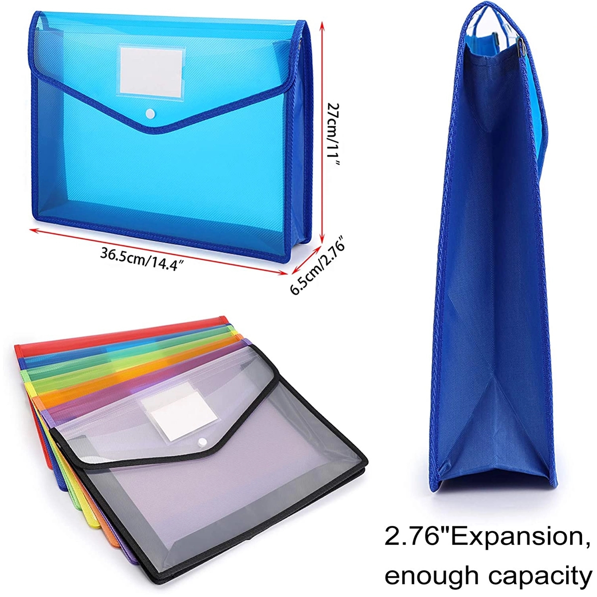 Expandable Envelopes Plastic Document Folder With Button 4