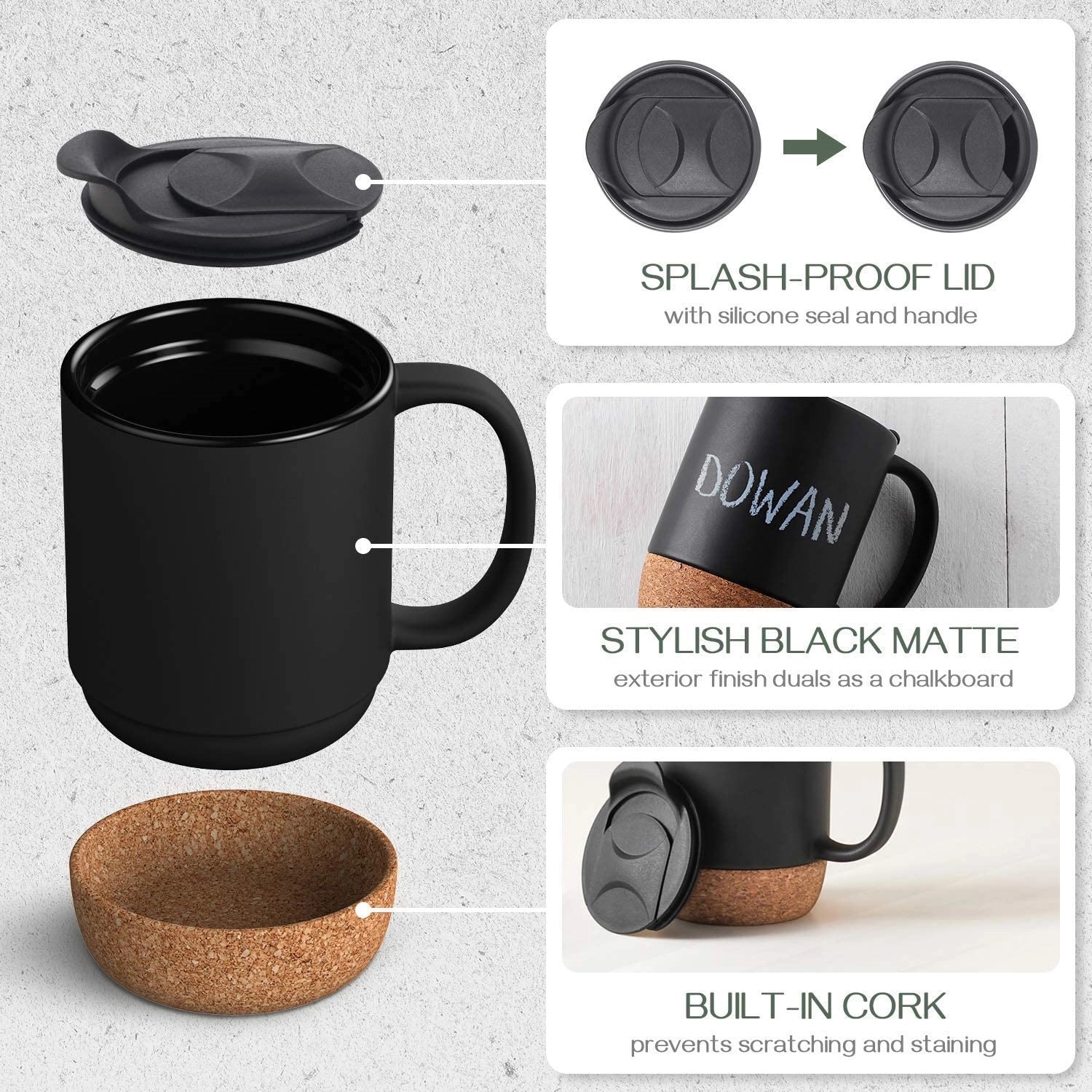 13 Oz Coffee Mug Cup with Insulated Cork Bottom 2