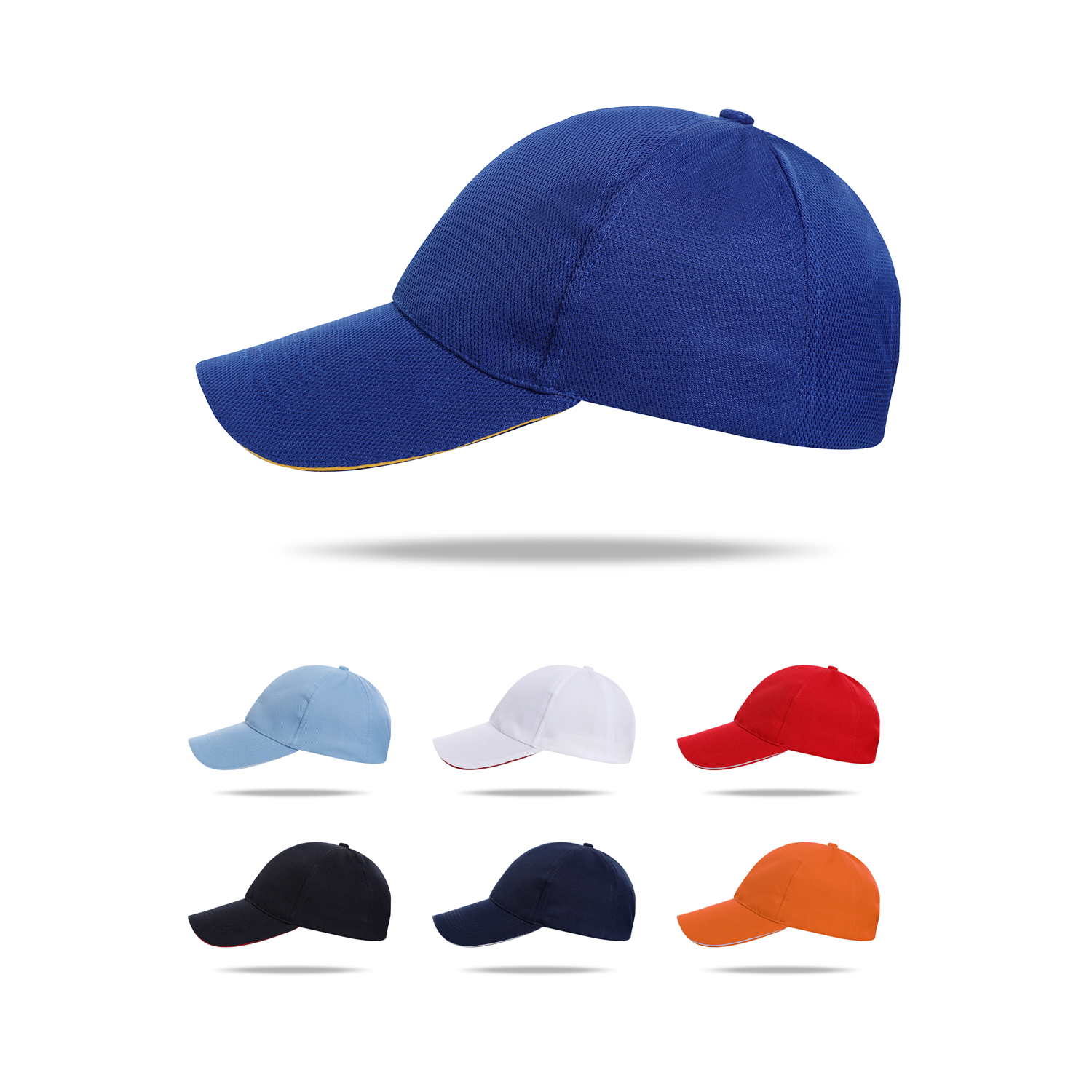 Stock Solid Color Quick Dry Poly 6 Panel Cap w/Single Buckle Back Fastener 5