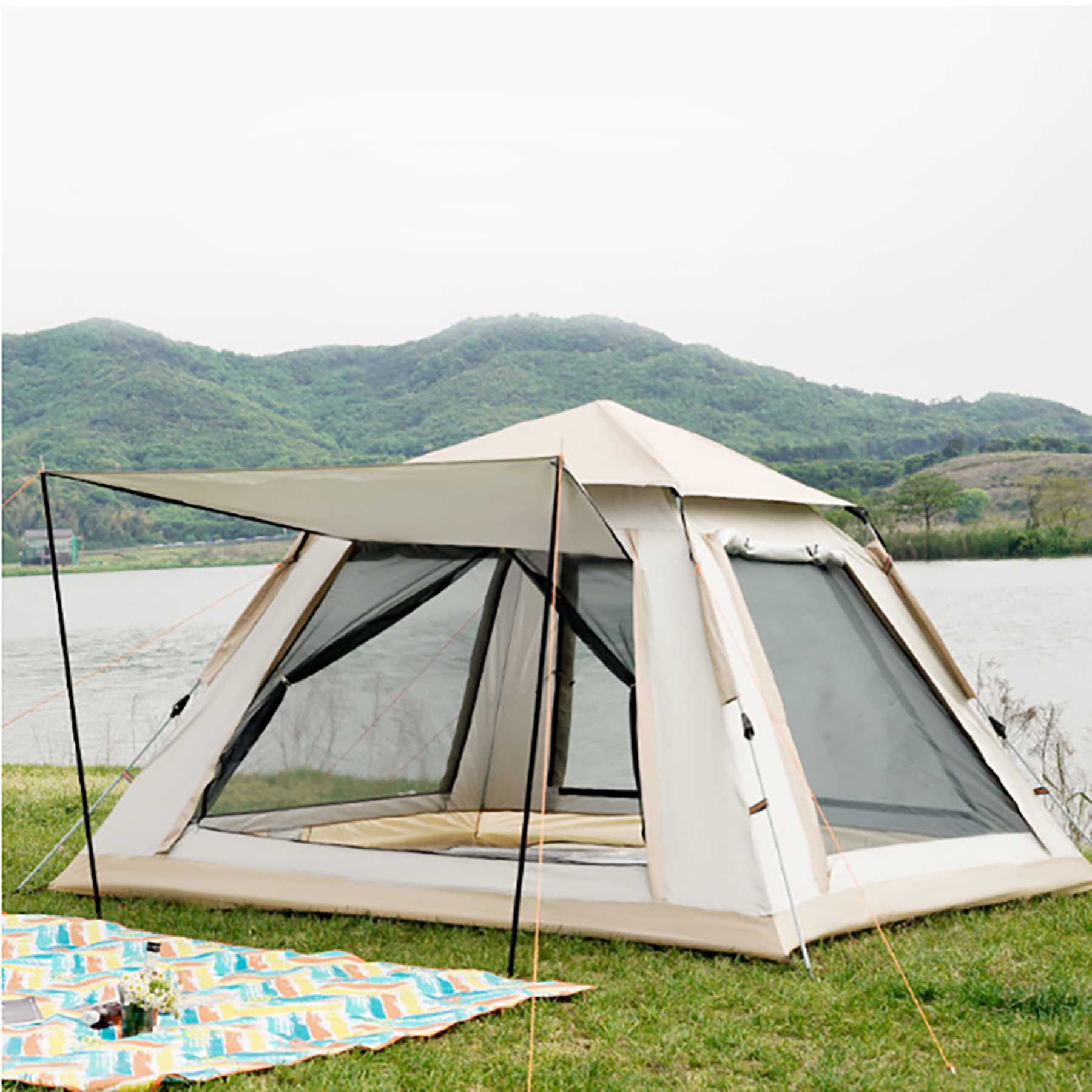 4 Person Pop Up Family Camping Tent Hiking & Travel 9