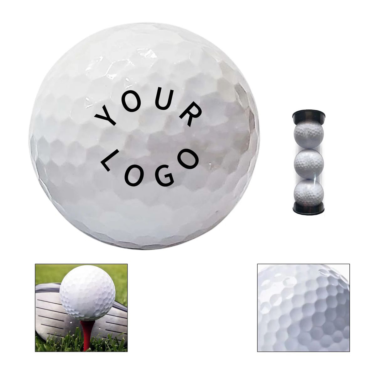 Durable Golf Ball Set of Three in Tube Packaging 1