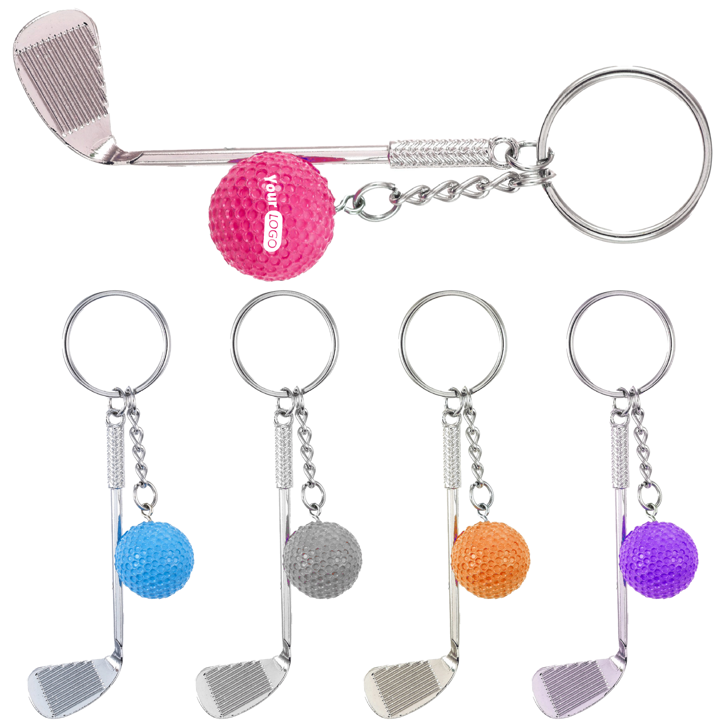 Metal Elegant Golf Keychain Pendant 4
