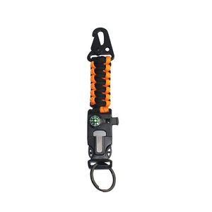 Versatile Rope Key Chain With Whistle And Flint 18