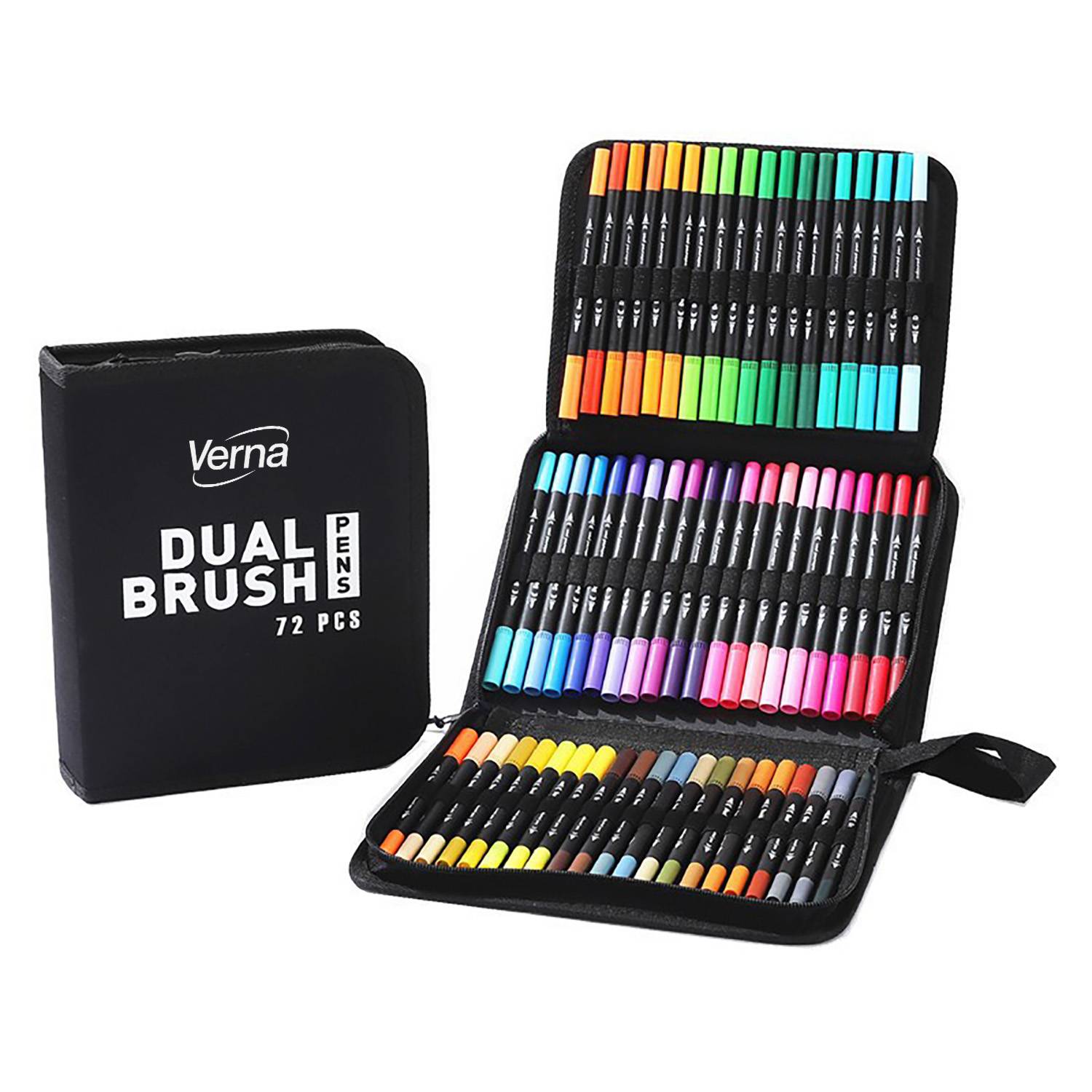 72 Color Dual Tip Brush Pen Art Marker Set 1