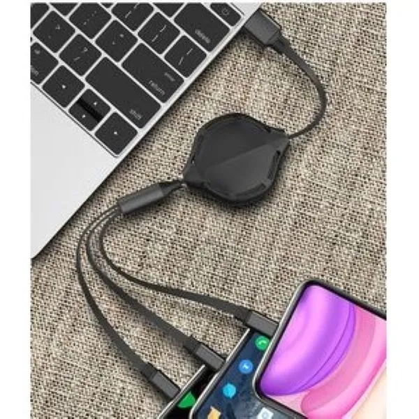 Multi USB Charging Cable Retractable 3in1 Universal Charger 6