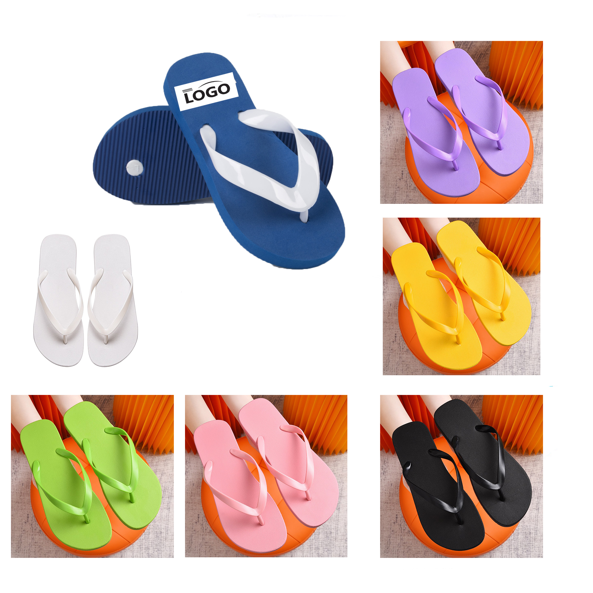 Custom Full Color Flip Flops Slipper Sandals MOQ 10pcs 3