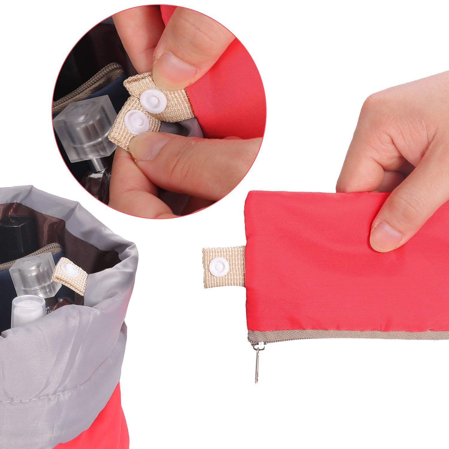 Travel Foldable Cosmetic Bags w/ Drawstring 4