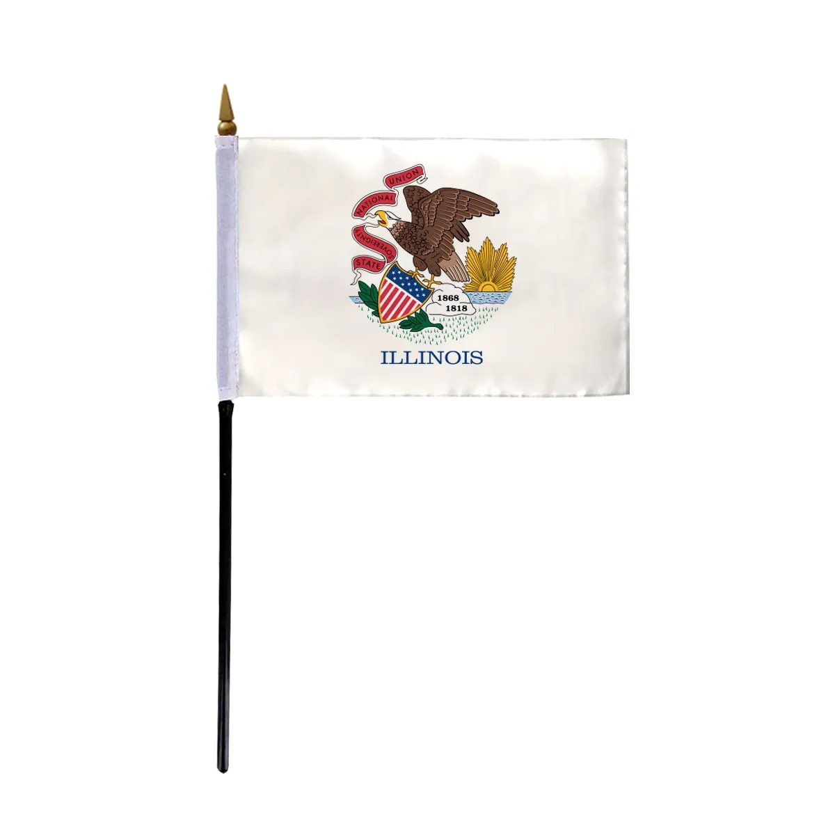 4"x6" & 12"x18'' Illinois ePoly Printed Stick Flags 1