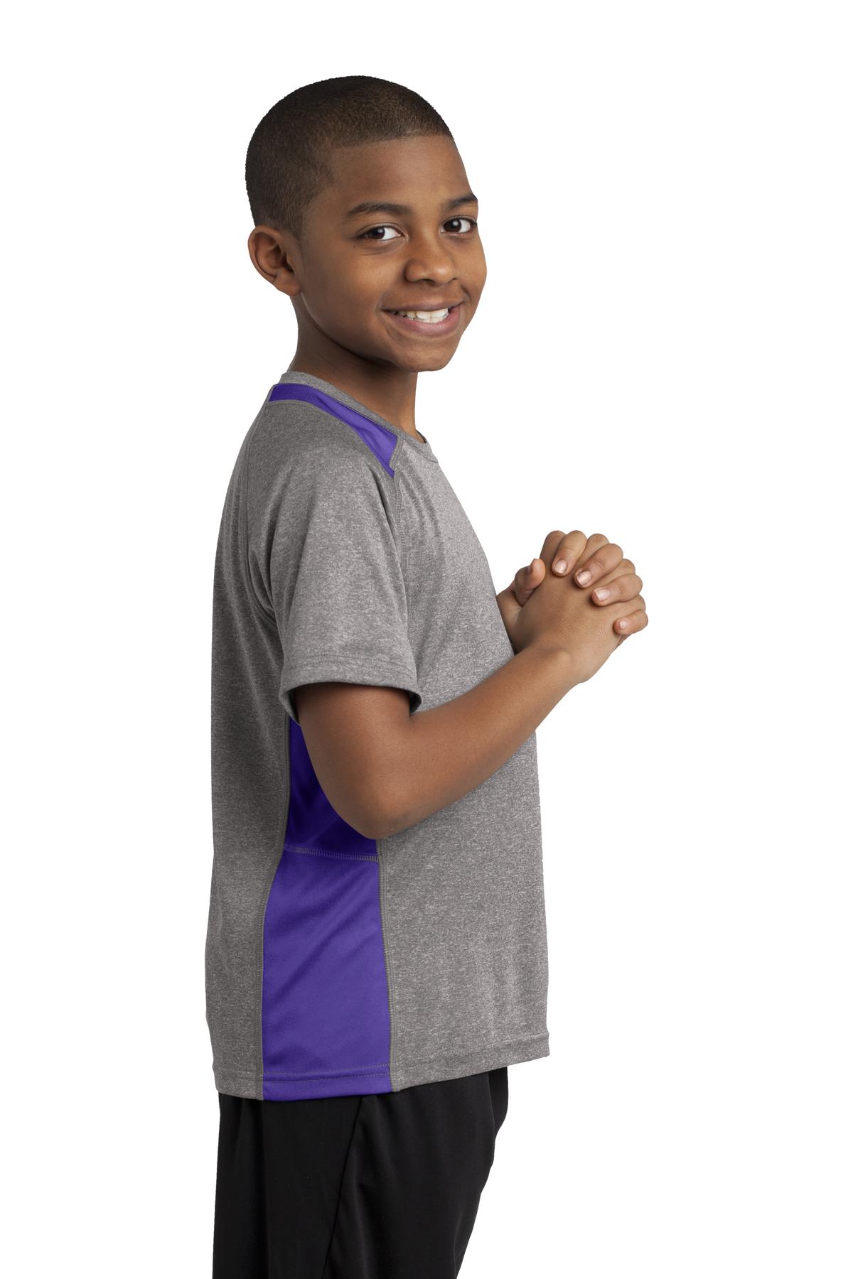 Sport-Tek Youth Heather Colorblock Contender Tee. YST361 4