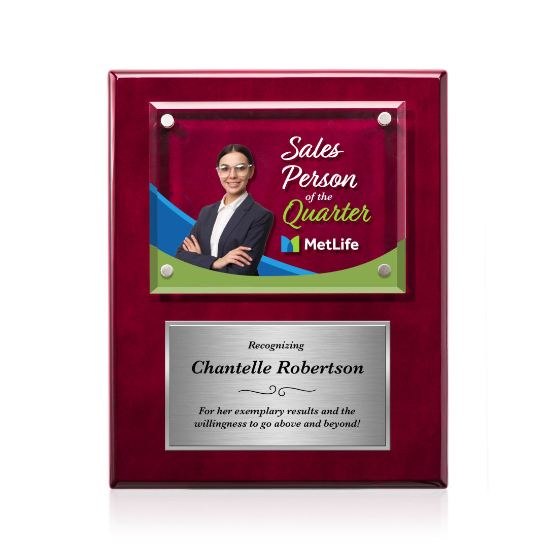 Gossamer VividPrint™ Plaque - Rosewood/Silver 2