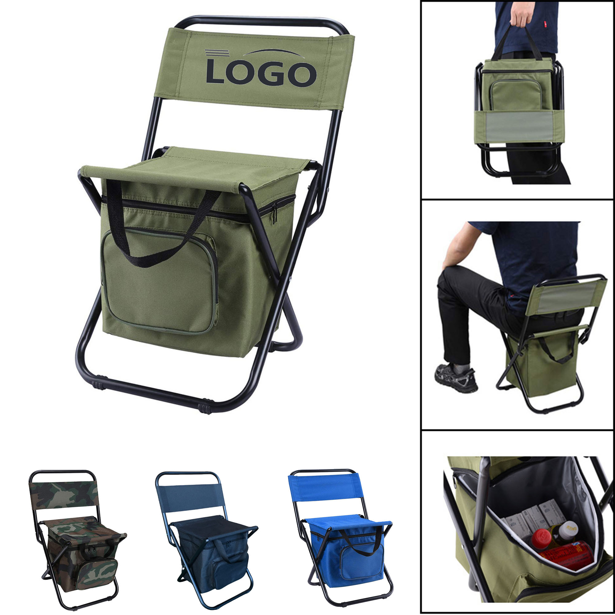 Portable Foldable Fishing Chair With Refrigerated Bag 4